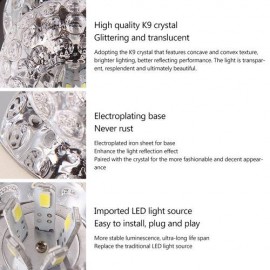 5Pcs Smple Crystal Led Aisle Light 5W Cold White Light