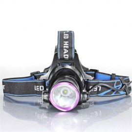 XML T6 LED Aluminum 1-Bulb 3 Modes Waterproof Headlamp Purple+ Black