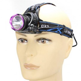 XML T6 LED Aluminum 1-Bulb 3 Modes Waterproof Headlamp Purple+ Black