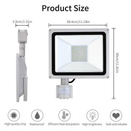 100W LED Motion Sensor Floodlight Waterproof LED Working Light Cool White US
