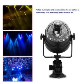 Sound Active RGB LED Stage Light Crystal Ball Disco DJ Party Remote Control