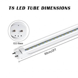 2/4pcs 60cm Transparent T8 Light Tube LED Tube Light Mounted Lamp Warm white AU